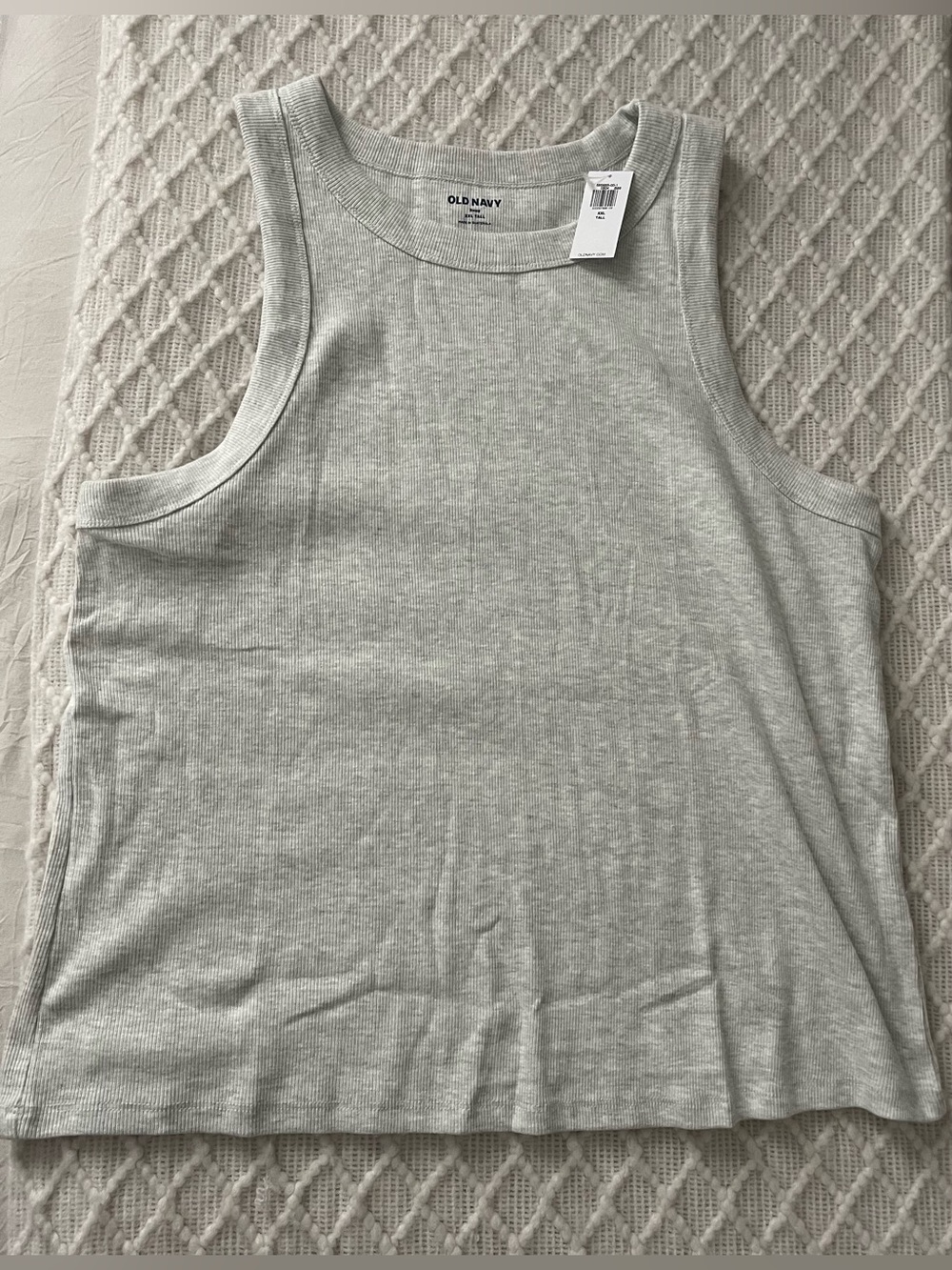 Old Navy Snug Rib-Knit Crop Tank Top- Light Gray Heather- XXL TALL - Picture 6 of 10